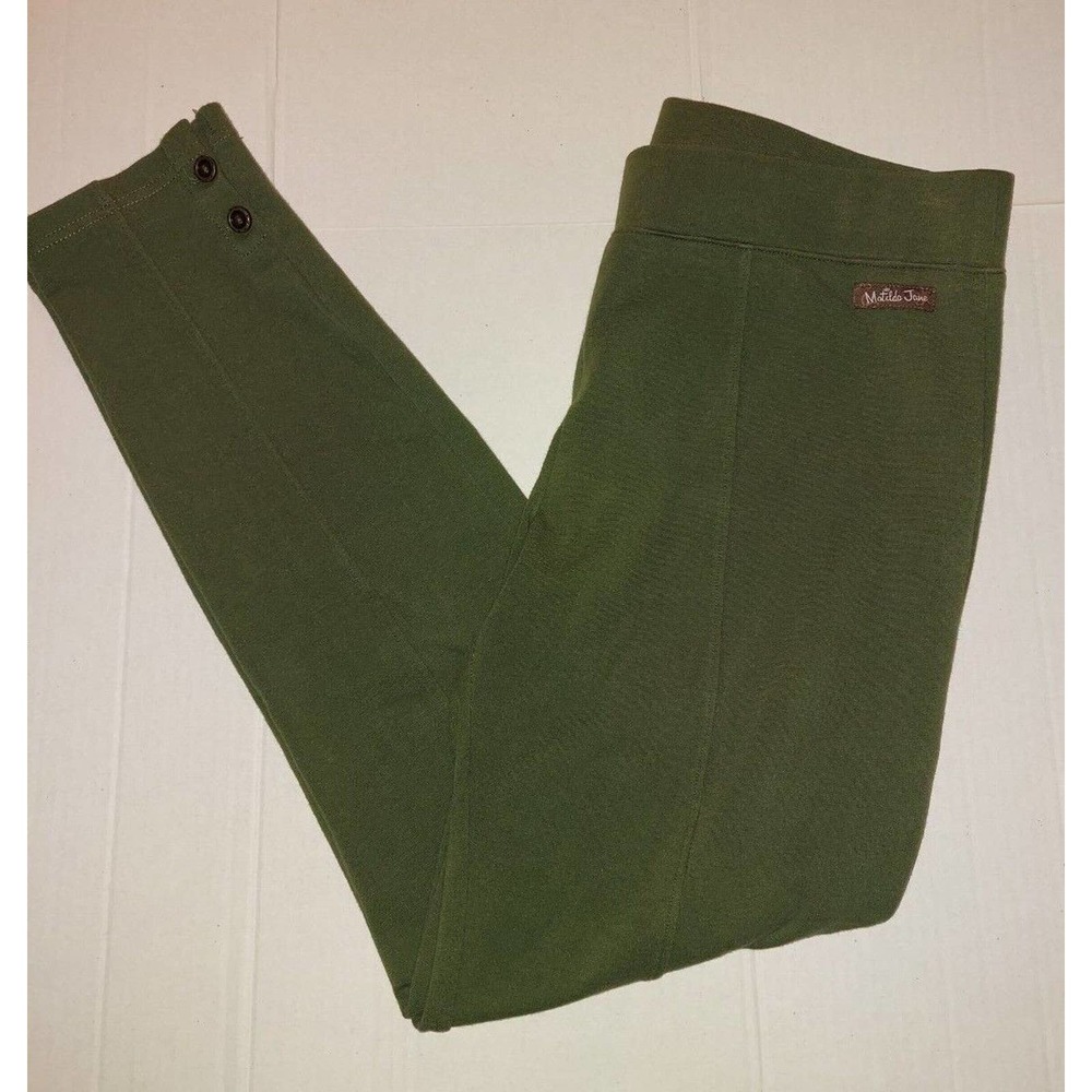 Matilda Jane Size M Army Green Elastic Waist Ankle Leggings